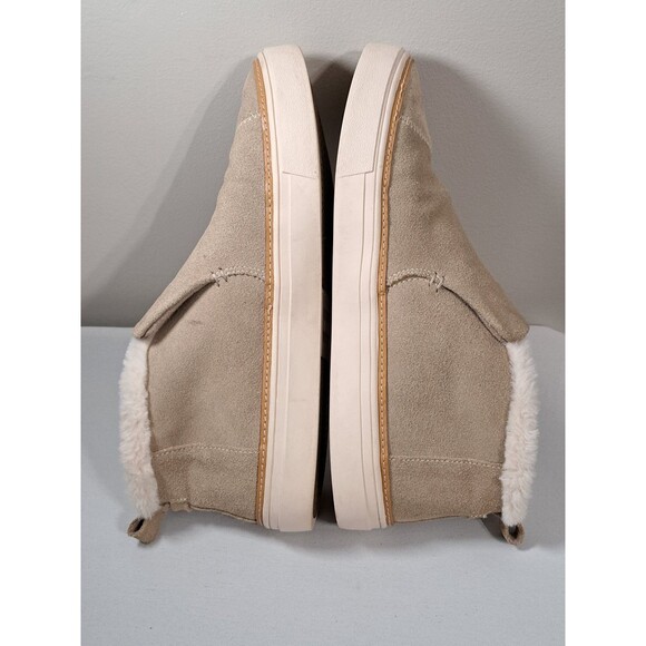 Toms Paxton Womens Tan Water Resistant Leather Faux Fur Lined Slip On Shoes Sz 9 - Picture 8 of 10